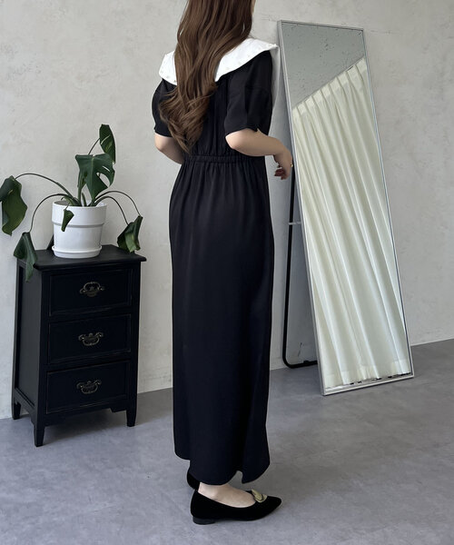 prose verse（プロズヴェール）の「【襟取り外し可能】2wayパール白襟パフスリーブワンピース（ワンピース・レディース・ブラック・LARGE/MEDIUM）」の13枚目の写真