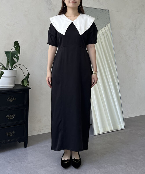 prose verse（プロズヴェール）の「【襟取り外し可能】2wayパール白襟パフスリーブワンピース（ワンピース・レディース・ブラック・LARGE/MEDIUM）」の17枚目の写真