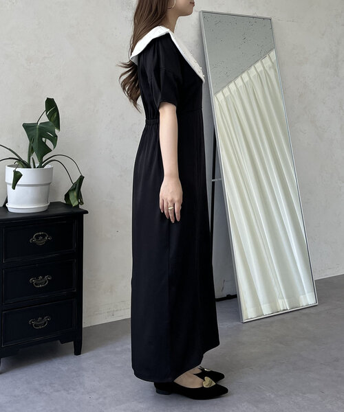 prose verse（プロズヴェール）の「【襟取り外し可能】2wayパール白襟パフスリーブワンピース（ワンピース・レディース・ブラック・LARGE/MEDIUM）」の18枚目の写真