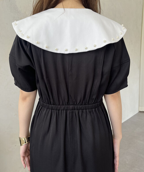 prose verse（プロズヴェール）の「【襟取り外し可能】2wayパール白襟パフスリーブワンピース（ワンピース・レディース・ブラック・LARGE/MEDIUM）」の21枚目の写真