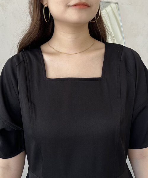 【セール】【襟取り外し可能】2wayパール白襟パフスリーブワンピース（ワンピース）｜prose verse（プロズヴェール）