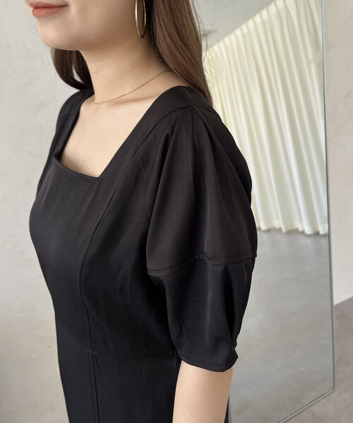 【セール】【襟取り外し可能】2wayパール白襟パフスリーブワンピース（ワンピース）｜prose verse（プロズヴェール）