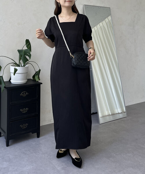 【セール】【襟取り外し可能】2wayパール白襟パフスリーブワンピース（ワンピース）｜prose verse（プロズヴェール）