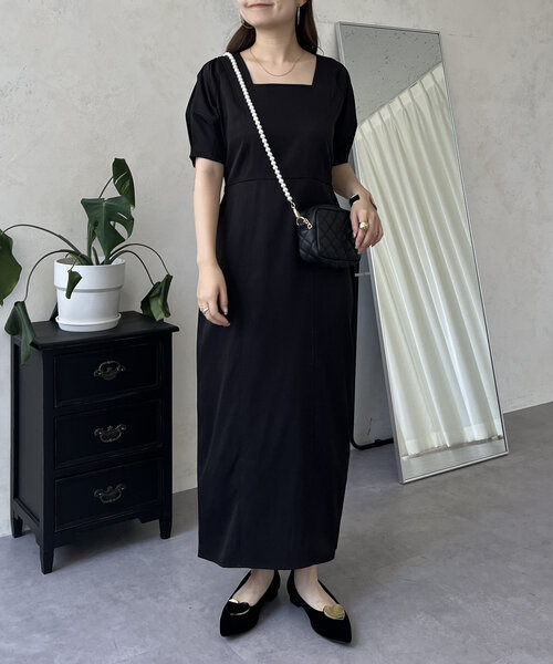 【セール】【襟取り外し可能】2wayパール白襟パフスリーブワンピース（ワンピース）｜prose verse（プロズヴェール）