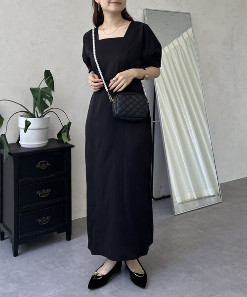 【セール】【襟取り外し可能】2wayパール白襟パフスリーブワンピース（ワンピース）｜prose verse（プロズヴェール）