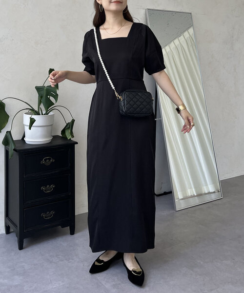 【セール】【襟取り外し可能】2wayパール白襟パフスリーブワンピース（ワンピース）｜prose verse（プロズヴェール）