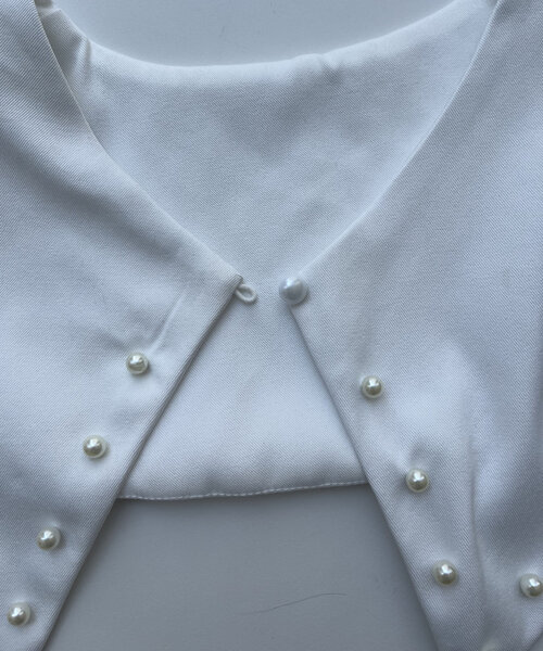 【セール】【襟取り外し可能】2wayパール白襟パフスリーブワンピース（ワンピース）｜prose verse（プロズヴェール）