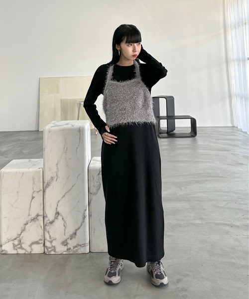 セール】【ハンドウォッシャブル】フェザーホルターネックビスチェ