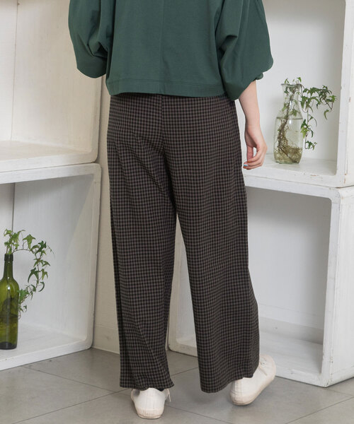 POU DOU DOU（プードゥドゥ）の「カラーギンガムストレートパンツ（その他パンツ・レディース・ブラック/ブルー・M）」の4枚目の写真