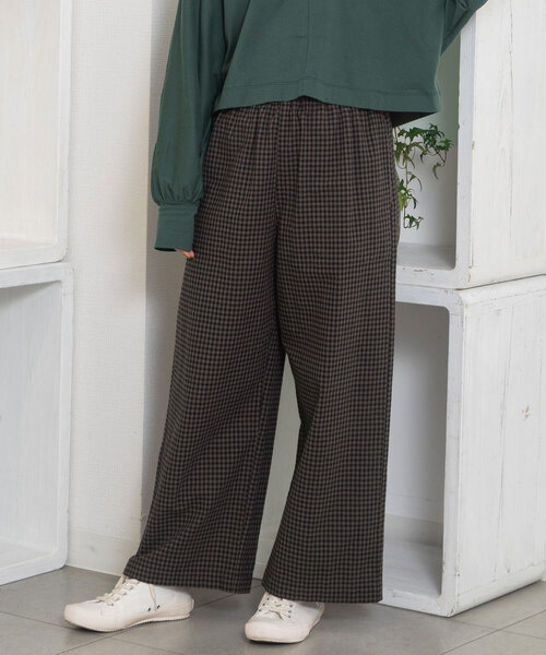 POU DOU DOU（プードゥドゥ）の「カラーギンガムストレートパンツ（その他パンツ・レディース・ブラック/ブルー・M）」の5枚目の写真