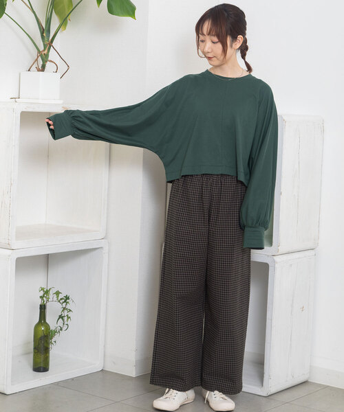 POU DOU DOU（プードゥドゥ）の「カラーギンガムストレートパンツ（その他パンツ・レディース・ブラック/ブルー・M）」の7枚目の写真