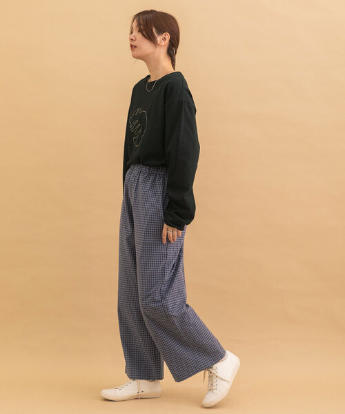 POU DOU DOU（プードゥドゥ）の「カラーギンガムストレートパンツ（その他パンツ・レディース・ブラック/ブルー・M）」の13枚目の写真