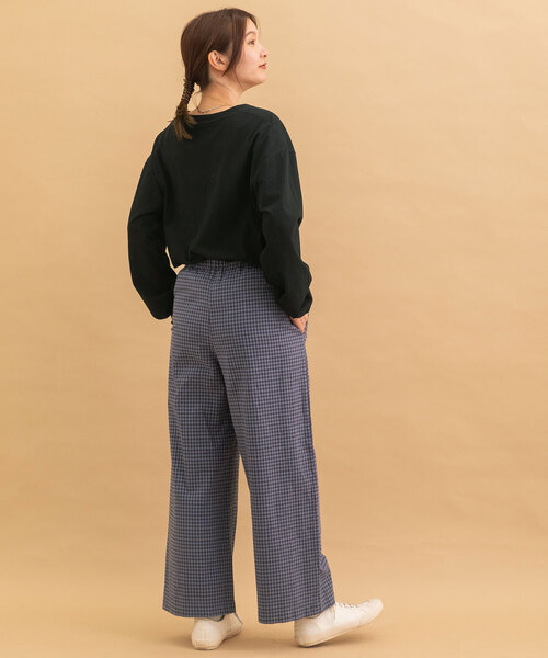 POU DOU DOU（プードゥドゥ）の「カラーギンガムストレートパンツ（その他パンツ・レディース・ブラック/ブルー・M）」の14枚目の写真