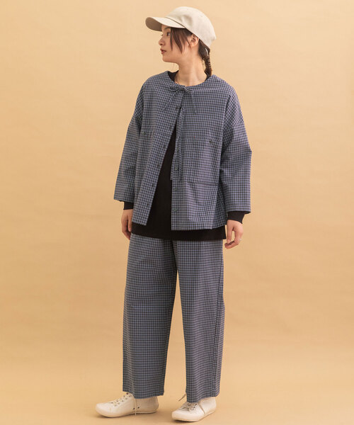 POU DOU DOU（プードゥドゥ）の「カラーギンガムストレートパンツ（その他パンツ・レディース・ブラック/ブルー・M）」の17枚目の写真