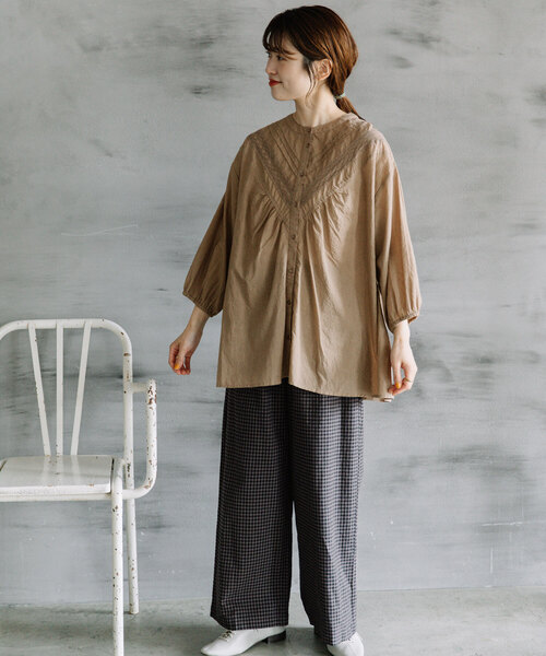 POU DOU DOU（プードゥドゥ）の「カラーギンガムストレートパンツ（その他パンツ・レディース・ブラック/ブルー・M）」の18枚目の写真