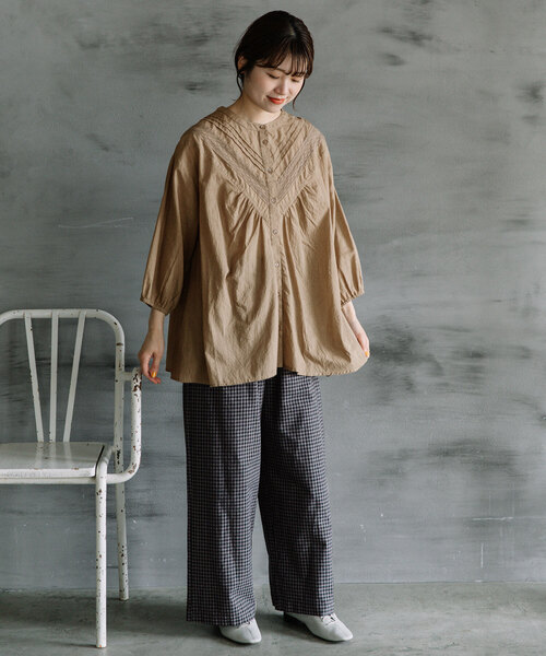 POU DOU DOU（プードゥドゥ）の「カラーギンガムストレートパンツ（その他パンツ・レディース・ブラック/ブルー・M）」の19枚目の写真