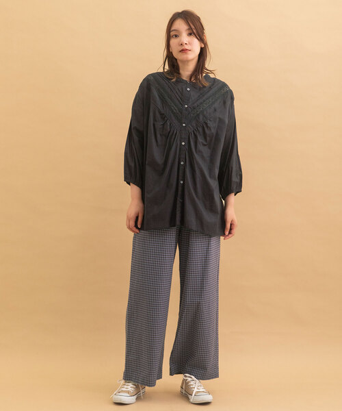 POU DOU DOU（プードゥドゥ）の「カラーギンガムストレートパンツ（その他パンツ・レディース・ブラック/ブルー・M）」の21枚目の写真