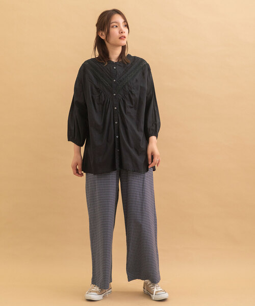 POU DOU DOU（プードゥドゥ）の「カラーギンガムストレートパンツ（その他パンツ・レディース・ブラック/ブルー・M）」の22枚目の写真