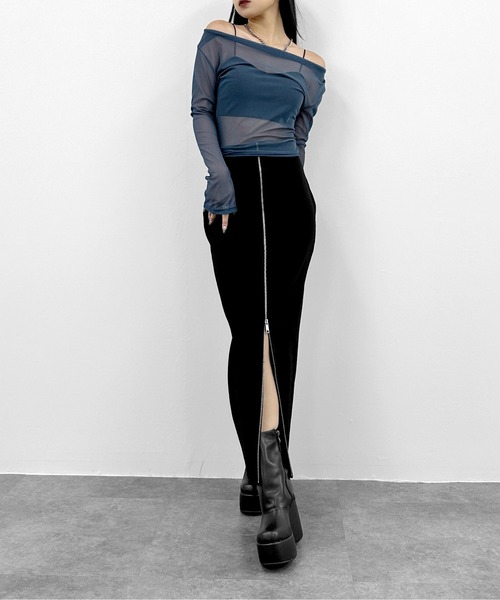 【美品】ププラ シースルー カットソー ネイビー 38 000025_0003.jpg