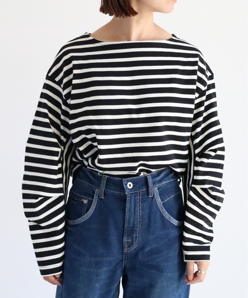 cepo(セポ)の「ボーダーソデタックプルオーバー(Tシャツ/カットソー・レディース・ブラック/オフホワイト/ブラウン/ネイビー・M)」の13枚目の写真