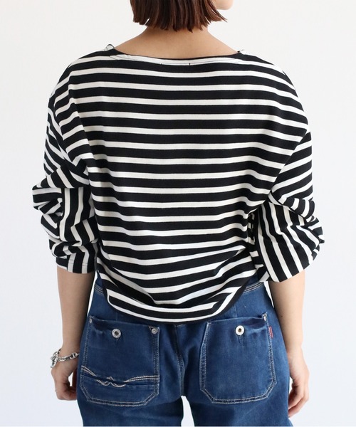 cepo(セポ)の「ボーダーソデタックプルオーバー(Tシャツ/カットソー・レディース・ブラック/オフホワイト/ブラウン/ネイビー・M)」の9枚目の写真