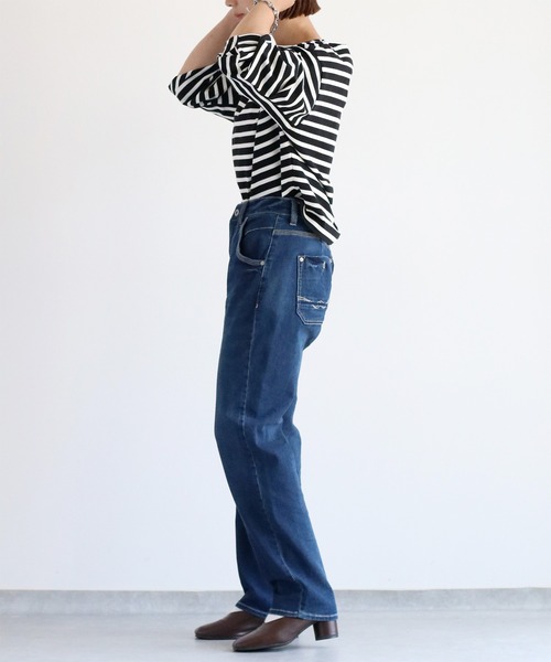 cepo(セポ)の「ボーダーソデタックプルオーバー(Tシャツ/カットソー・レディース・ブラック/オフホワイト/ブラウン/ネイビー・M)」の18枚目の写真