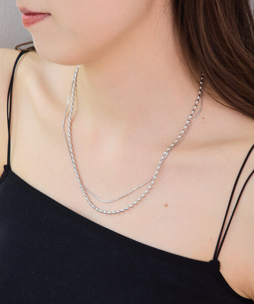 Kastane(カスタネ)の「【fiw.】ダブルネックレスS(ネックレス・レディース・シルバー・FREE)」の5枚目の写真