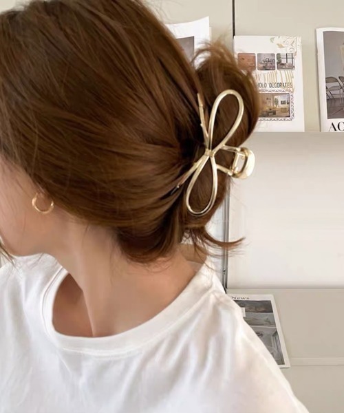 E&C closet…（イーアンドシークローゼット）の「サークルリボンバンスクリップ（バレッタ/ヘアクリップ・レディース・シルバー/ゴールド・FREE）」の2枚目の写真