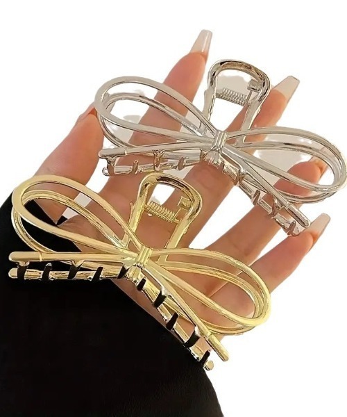 E&C closet…（イーアンドシークローゼット）の「サークルリボンバンスクリップ（バレッタ/ヘアクリップ・レディース・シルバー/ゴールド・FREE）」の14枚目の写真