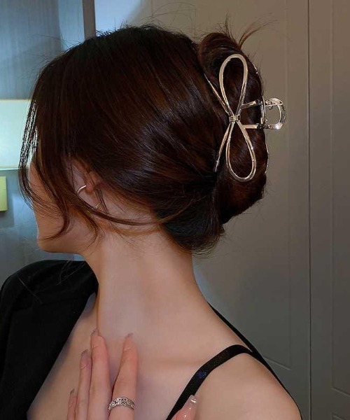 E&C closet…（イーアンドシークローゼット）の「サークルリボンバンスクリップ（バレッタ/ヘアクリップ・レディース・シルバー/ゴールド・FREE）」の11枚目の写真