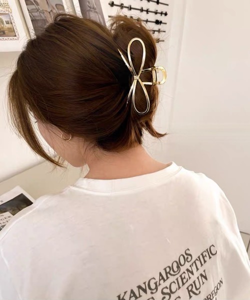 E&C closet…（イーアンドシークローゼット）の「サークルリボンバンスクリップ（バレッタ/ヘアクリップ・レディース・シルバー/ゴールド・FREE）」の10枚目の写真