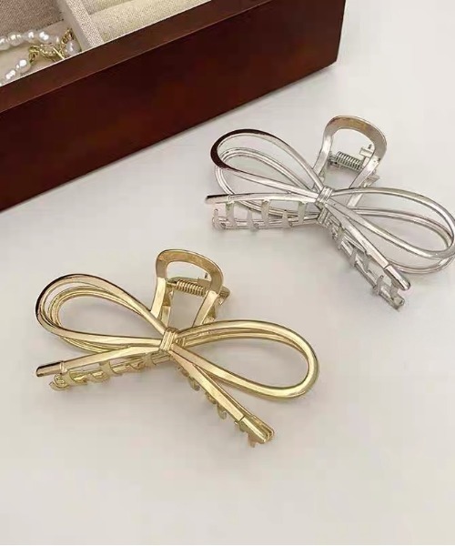 E&C closet…（イーアンドシークローゼット）の「サークルリボンバンスクリップ（バレッタ/ヘアクリップ・レディース・シルバー/ゴールド・FREE）」の13枚目の写真