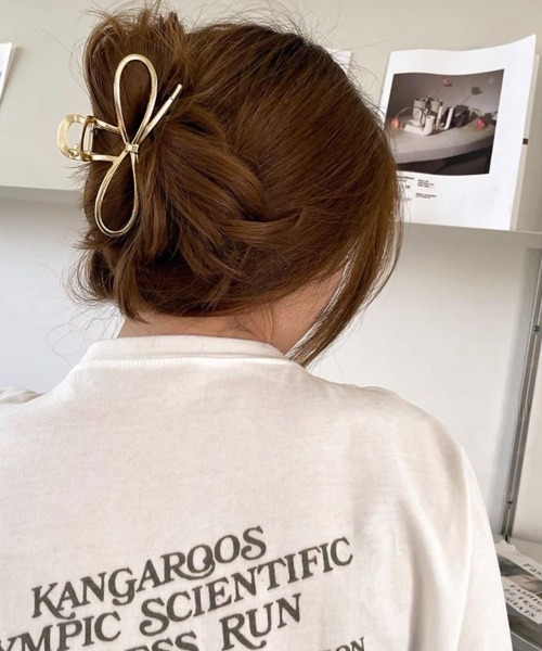 E&C closet…（イーアンドシークローゼット）の「サークルリボンバンスクリップ（バレッタ/ヘアクリップ・レディース・シルバー/ゴールド・FREE）」の8枚目の写真