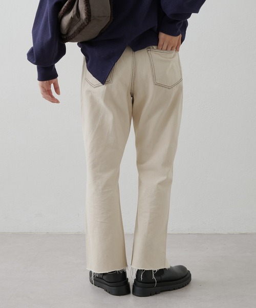 CIAOPANIC TYPY(チャオパニックティピー)の「ブリーチオフ加工クロップド丈カットオフデニム(デニムパンツ・レディース・オフホワイト・SMALL/MEDIUM/LARGE)」の4枚目の写真