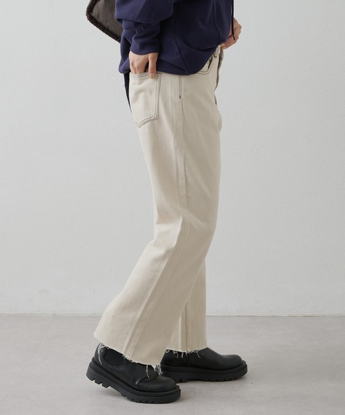 CIAOPANIC TYPY(チャオパニックティピー)の「ブリーチオフ加工クロップド丈カットオフデニム(デニムパンツ・レディース・オフホワイト・SMALL/MEDIUM/LARGE)」の5枚目の写真