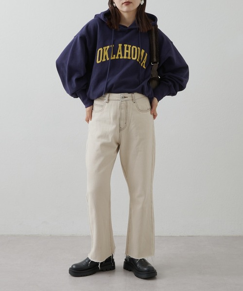 CIAOPANIC TYPY(チャオパニックティピー)の「ブリーチオフ加工クロップド丈カットオフデニム(デニムパンツ・レディース・オフホワイト・SMALL/MEDIUM/LARGE)」の6枚目の写真