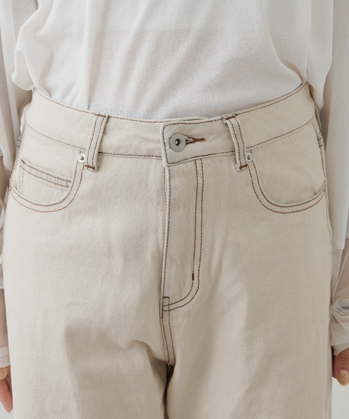 CIAOPANIC TYPY(チャオパニックティピー)の「ブリーチオフ加工クロップド丈カットオフデニム(デニムパンツ・レディース・オフホワイト・SMALL/MEDIUM/LARGE)」の15枚目の写真