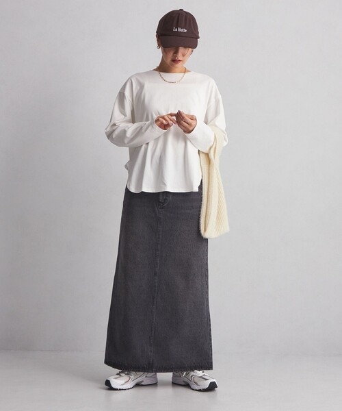 green label relaxing(グリーンレーベルリラクシング)の「【WEB限定】<at ease>ロングスリーブ カットソー(Tシャツ/カットソー・レディース・オフホワイト/ブラック・FREE)」の8枚目の写真