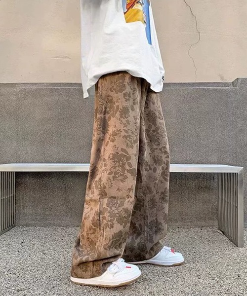 Revo.（レボ）の「【BENDER TOKYO】セミワイド ルーズシルエット モノトーンフラワー コーデュロイパンツ（その他パンツ・メンズ・チャコール/ベージュ・S/M/L/XL）」の8枚目の写真