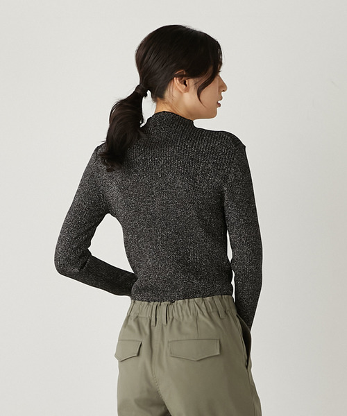 セール】【控えめなラメ入りレーヨンポリエステルワイドリブボトル