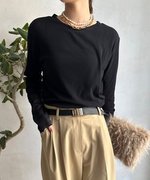 DouDou | 袖シアーリブTEE(Tシャツ/カットソー)