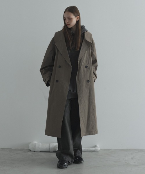 セール】loose double breasted trench coat / ルーズダブル