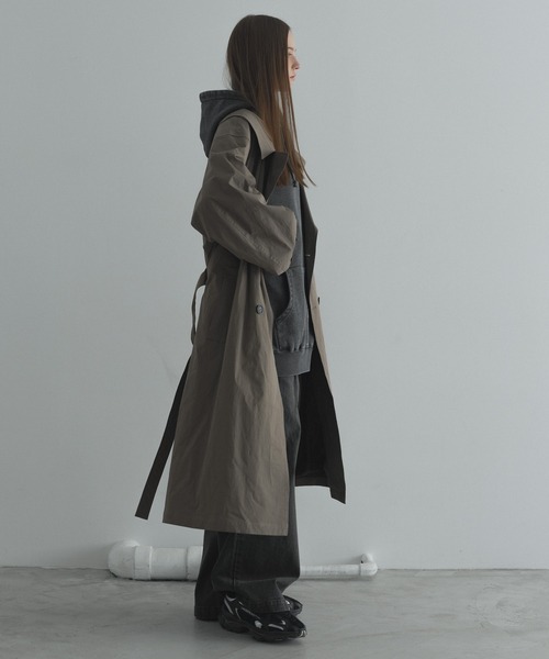 セール】loose double breasted trench coat / ルーズダブル