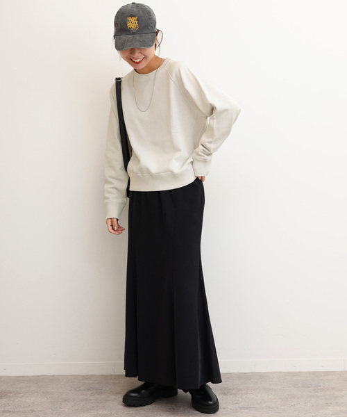 JOURNAL STANDARD relume（ジャーナルスタンダード　レリューム）の「《追加》サイドリブコンパクトスウェット（スウェット・レディース・ライトグレー/ブラウン/ピンク/ダークブルー・FREE）」の6枚目の写真