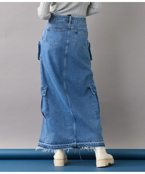 Settimissimo（セッティミッシモ）の「ワークポケットフロントスリットデニムスカート（デニムスカート・レディース・ブルー・M）」の9枚目の写真