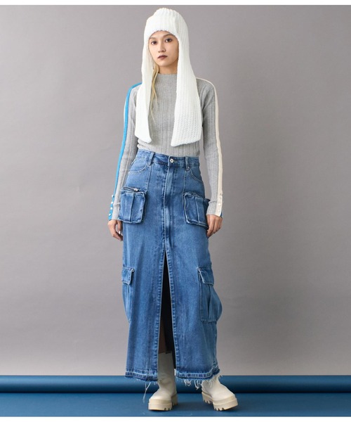 Settimissimo（セッティミッシモ）の「ワークポケットフロントスリットデニムスカート（デニムスカート・レディース・ブルー・M）」の11枚目の写真