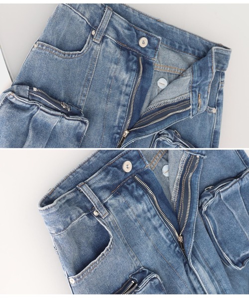 Settimissimo（セッティミッシモ）の「ワークポケットフロントスリットデニムスカート（デニムスカート・レディース・ブルー・M）」の6枚目の写真