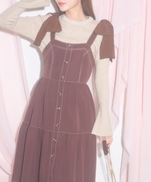 【ZOZO限定】リボンショルダージャンパースカート