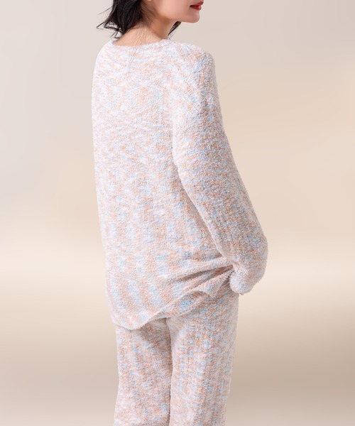 セール】レディース 長袖もちもちモールニットルームウェア 上下2点