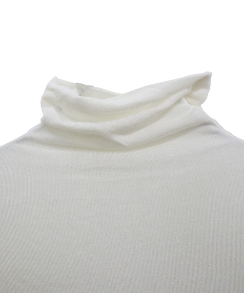 【ZOZO限定】ストレッチタートルトップ 長袖 ハイネック タイト シアー 透け感 シンプル きれいめ 大人カジュアル ノームコア ワンホン グレー ホワイト 白（Tシャツ/カットソー）｜Reurie'（レウリィ）